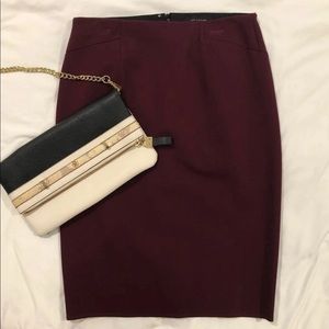 Ann Taylor Plum Colored Pencil Skirt